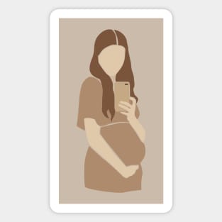 Abstract pregnant vector mother contemporary Illustration Magnet